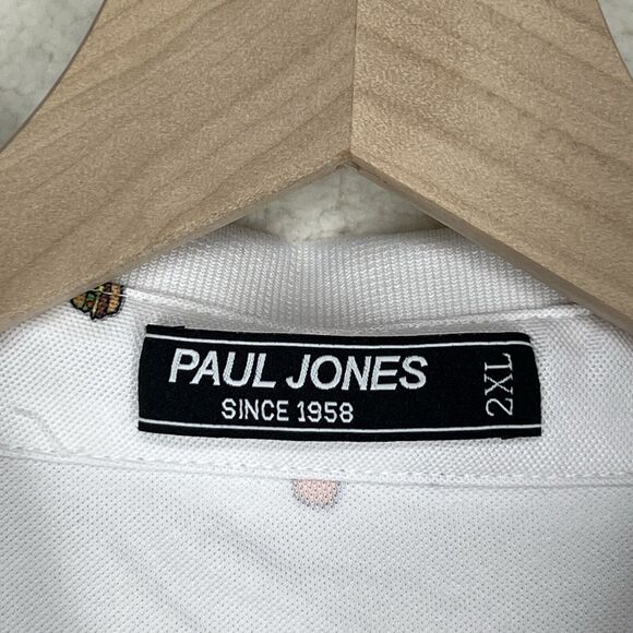 PJ PAUL JONES Mens Polo Shirt Short Sleeve Knit Food Design Size XXL - Picture 3 of 8